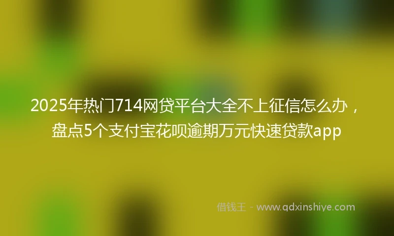2025年热门714网贷平台大全不上征信怎么办，盘点5个支付宝花呗逾期万元快速贷款app