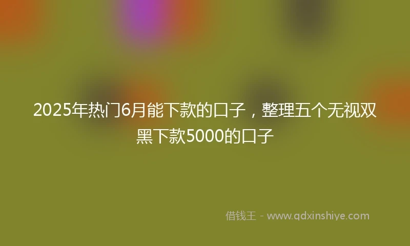 2025年热门6月能下款的口子，整理五个无视双黑下款5000的口子