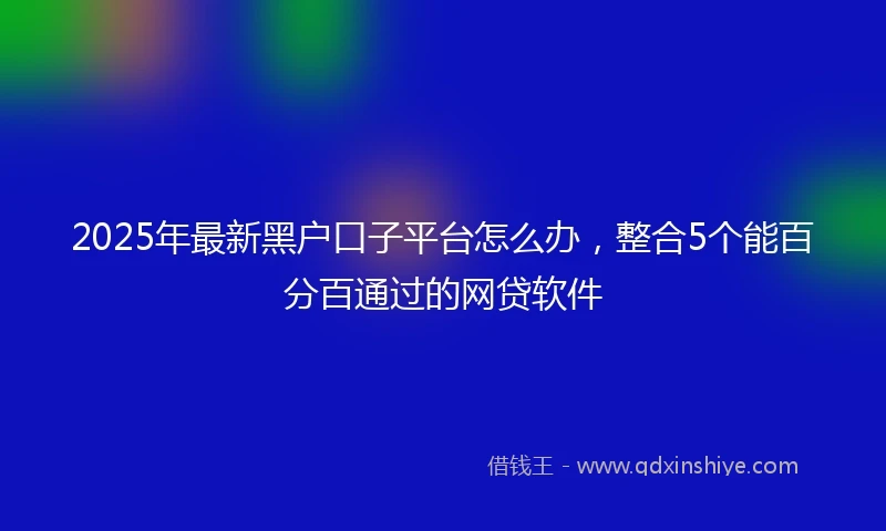 2025年最新黑户口子平台怎么办,整合5个能百分百通过的网贷软件