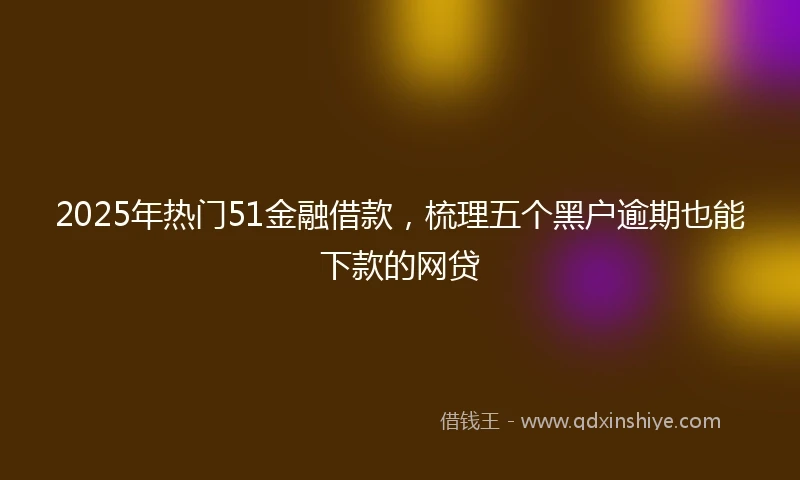 2025年热门51金融借款，梳理五个黑户逾期也能下款的网贷