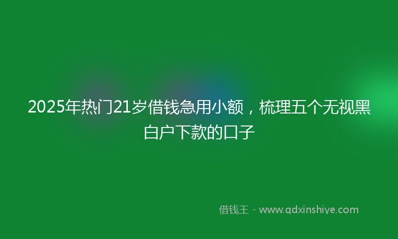 2025年热门21岁借钱急用小额，梳理五个无视黑白户下款的口子