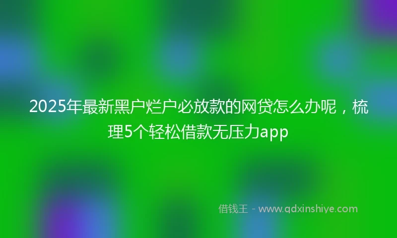 2025年最新黑户烂户必放款的网贷怎么办呢，梳理5个轻松借款无压力app