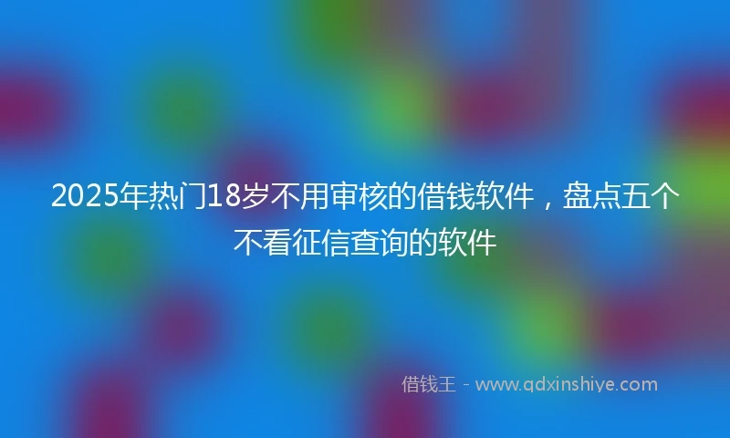 2025年热门18岁不用审核的借钱软件，盘点五个不看征信查询的软件