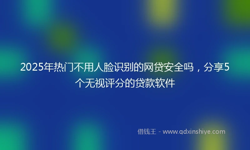 2025年热门不用人脸识别的网贷安全吗，分享5个无视评分的贷款软件