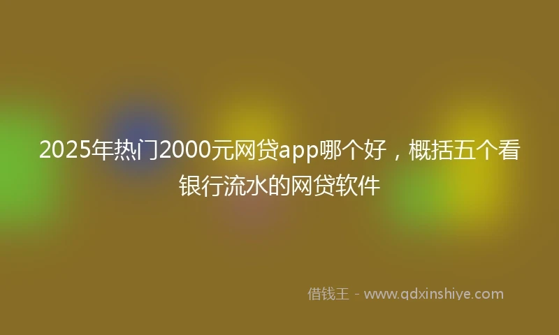 2025年热门2000元网贷app哪个好，概括五个看银行流水的网贷软件
