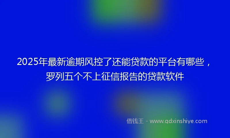 2025年最新逾期风控了还能贷款的平台有哪些，罗列五个不上征信报告的贷款软件