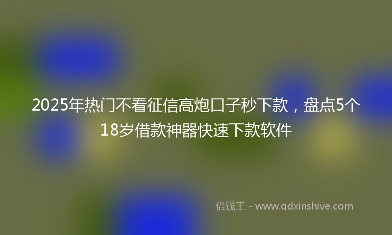2025年热门不看征信高炮口子秒下款,盘点5个18岁借款神器快速下款软件
