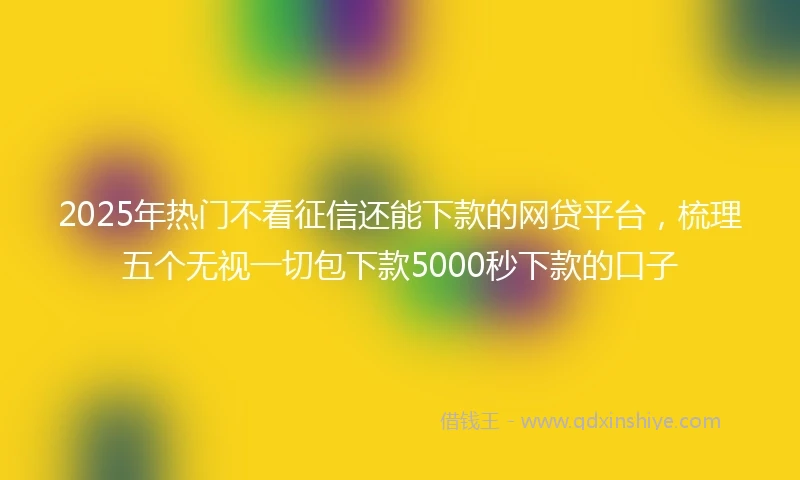 2025年热门不看征信还能下款的网贷平台,梳理五个无视一切包下款5000秒下款的口子