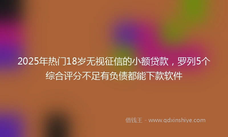 2025年热门18岁无视征信的小额贷款，罗列5个综合评分不足有负债都能下款软件