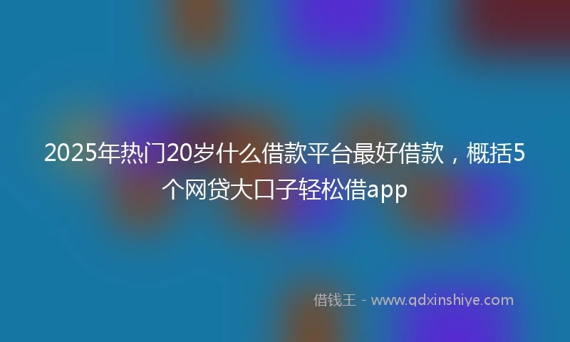 2025年热门20岁什么借款平台最好借款，概括5个网贷大口子轻松借app