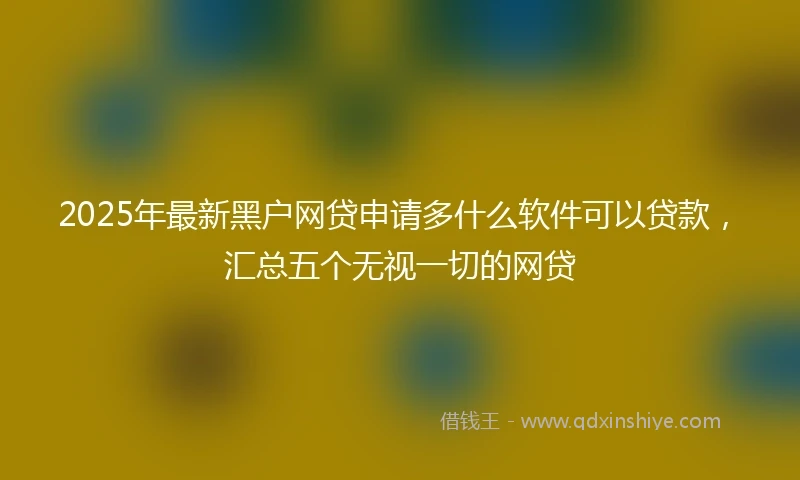 2025年最新黑户网贷申请多什么软件可以贷款，汇总五个无视一切的网贷