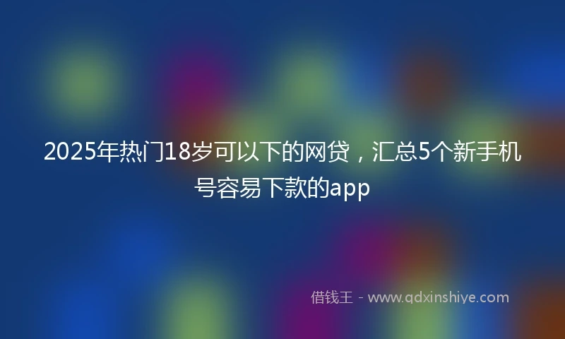 2025年热门18岁可以下的网贷，汇总5个新手机号容易下款的app