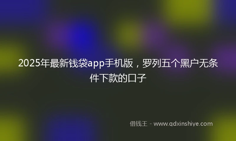 2025年最新钱袋app手机版,罗列五个黑户无条件下款的口子
