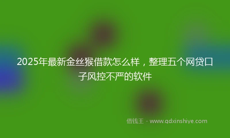 2025年最新金丝猴借款怎么样，整理五个网贷口子风控不严的软件