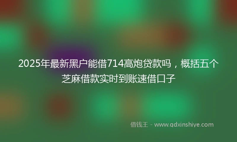 2025年最新黑户能借714高炮贷款吗，概括五个芝麻借款实时到账速借口子