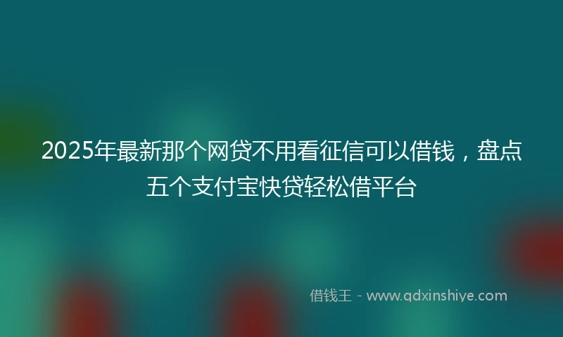 2025年最新那个网贷不用看征信可以借钱，盘点五个支付宝快贷轻松借平台