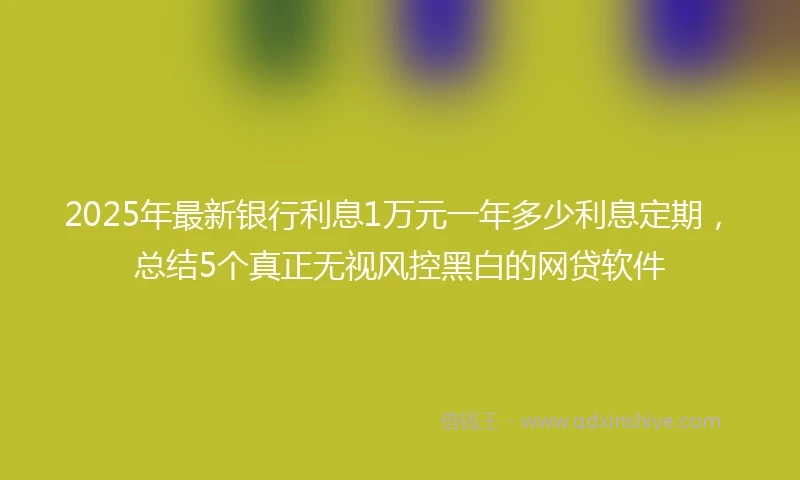 2025年最新银行利息1万元一年多少利息定期，总结5个真正无视风控黑白的网贷软件