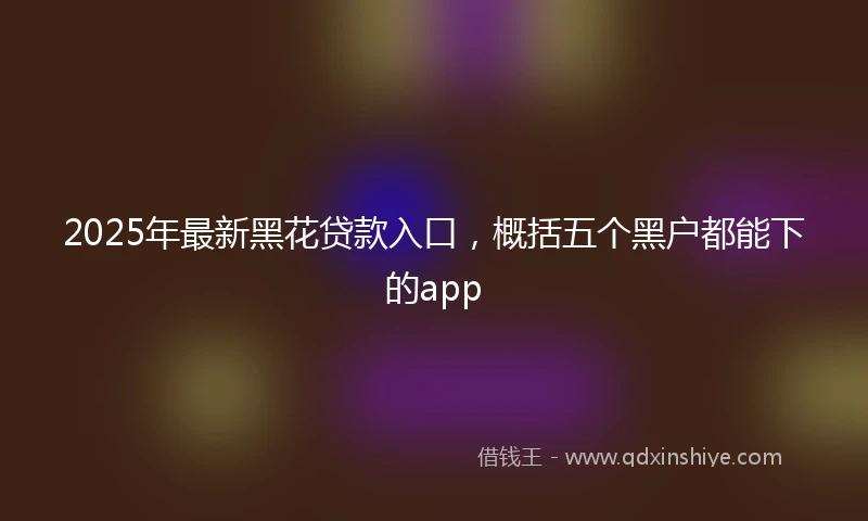 2025年最新黑花贷款入口，概括五个黑户都能下的app