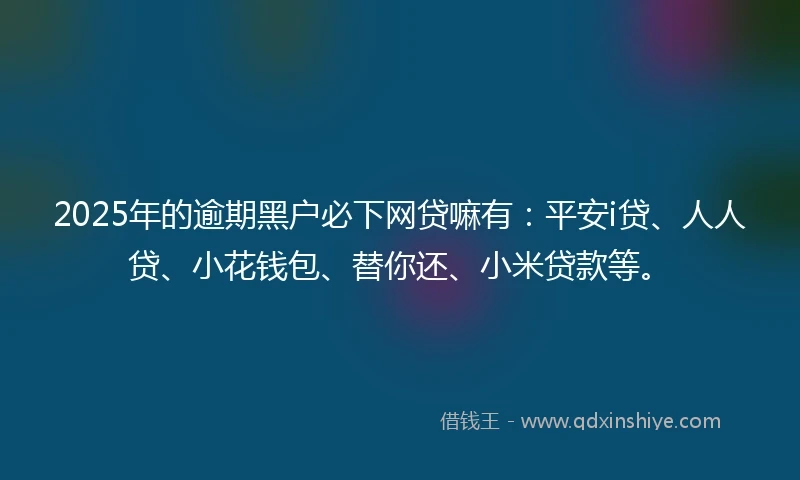 2025年的逾期黑户必下网贷嘛有：平安i贷、人人贷、小花钱包、替你还、小米贷款等。
