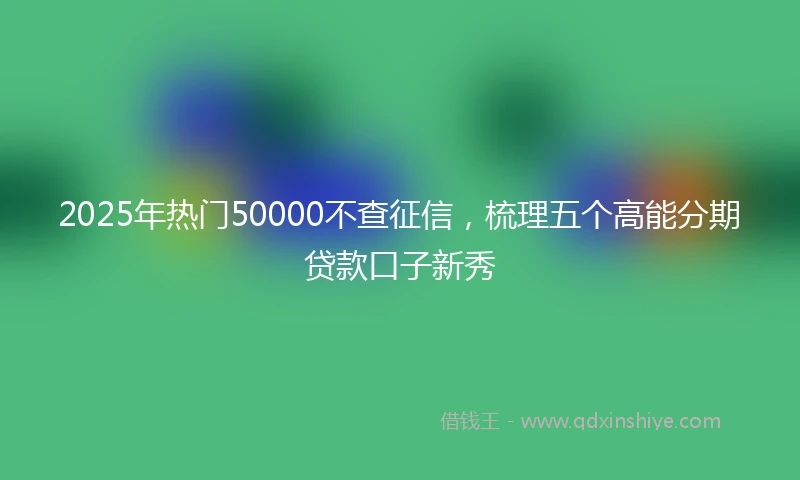 2025年热门50000不查征信，梳理五个高能分期贷款口子新秀