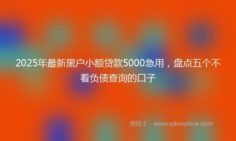 2025年最新黑户小额贷款5000急用，盘点五个不看负债查询的口子