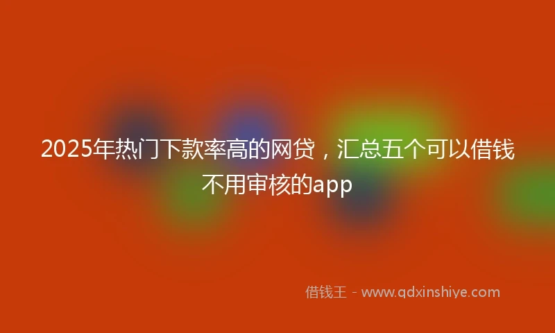 2025年热门下款率高的网贷,汇总五个可以借钱不用审核的app