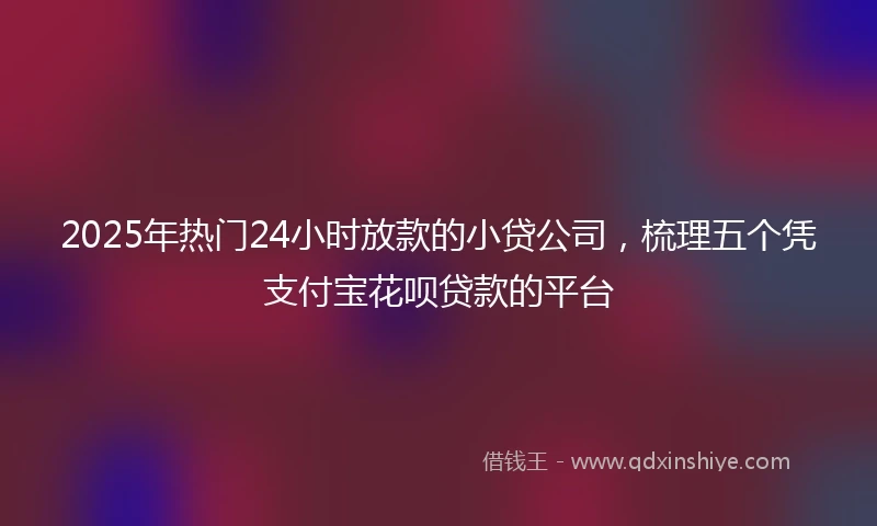 2025年热门24小时放款的小贷公司，梳理五个凭支付宝花呗贷款的平台