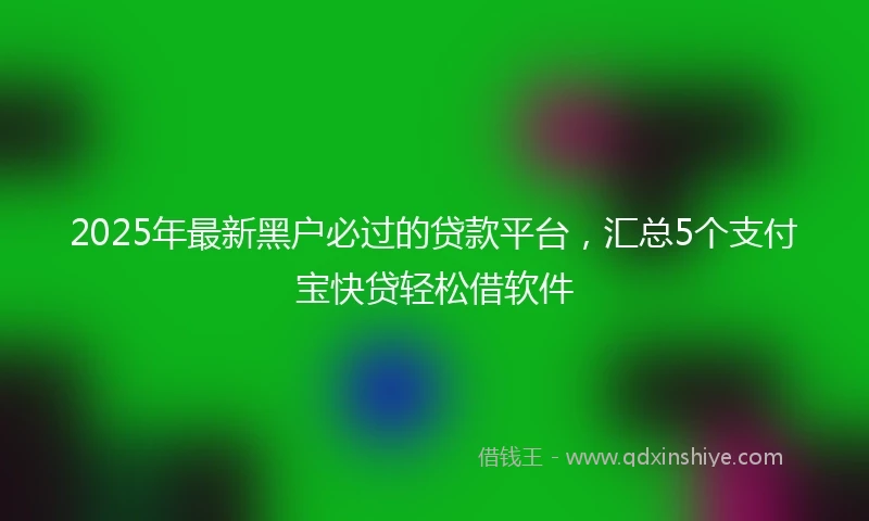 2025年最新黑户必过的贷款平台，汇总5个支付宝快贷轻松借软件