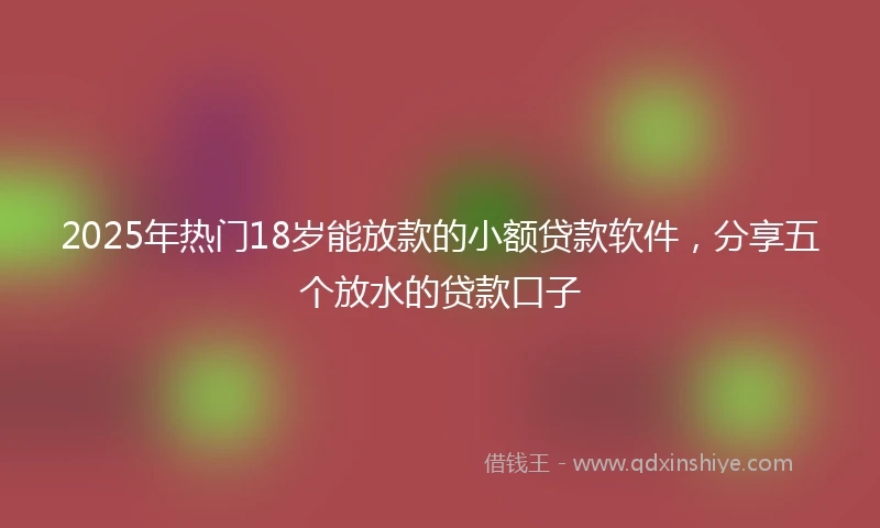 2025年热门18岁能放款的小额贷款软件，分享五个放水的贷款口子