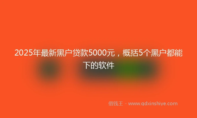 2025年最新黑户贷款5000元，概括5个黑户都能下的软件