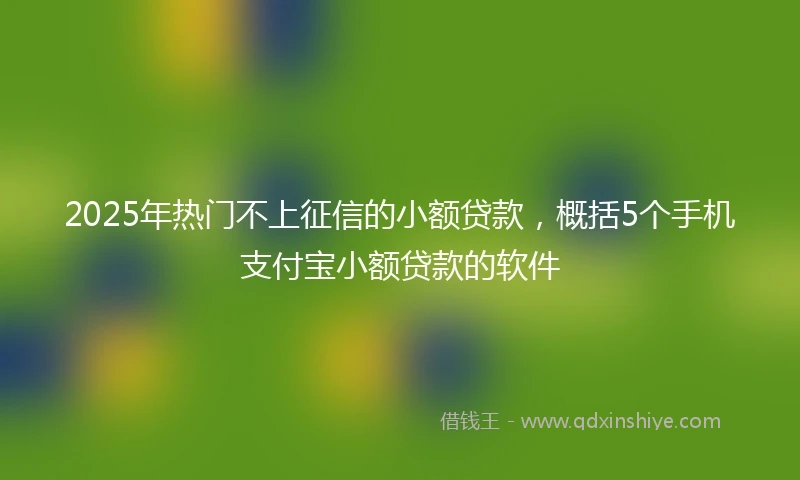 2025年热门不上征信的小额贷款，概括5个手机支付宝小额贷款的软件