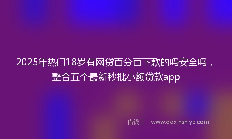 2025年热门18岁有网贷百分百下款的吗安全吗，整合五个最新秒批小额贷款app