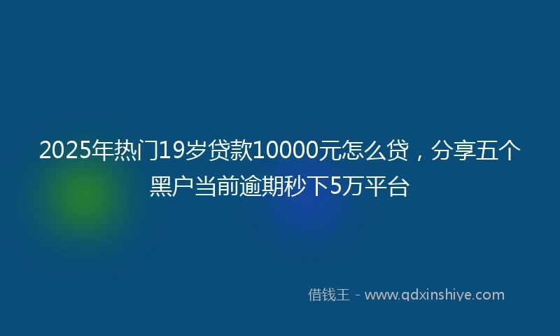 2025年热门19岁贷款10000元怎么贷，分享五个黑户当前逾期秒下5万平台