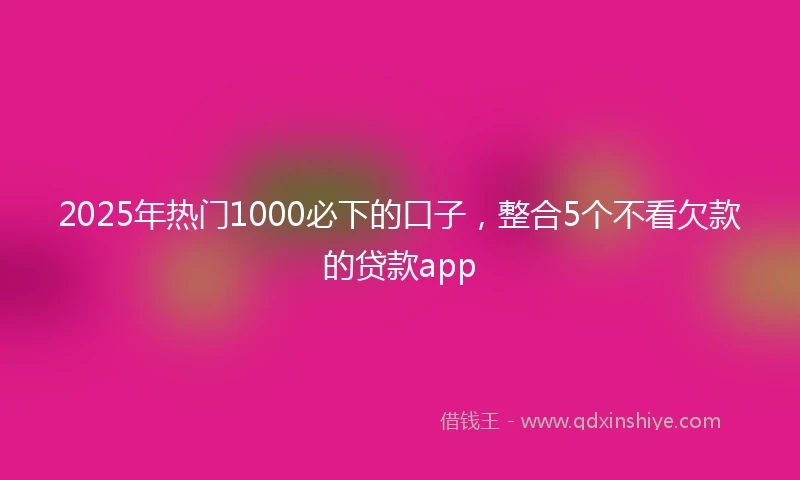 2025年热门1000必下的口子，整合5个不看欠款的贷款app