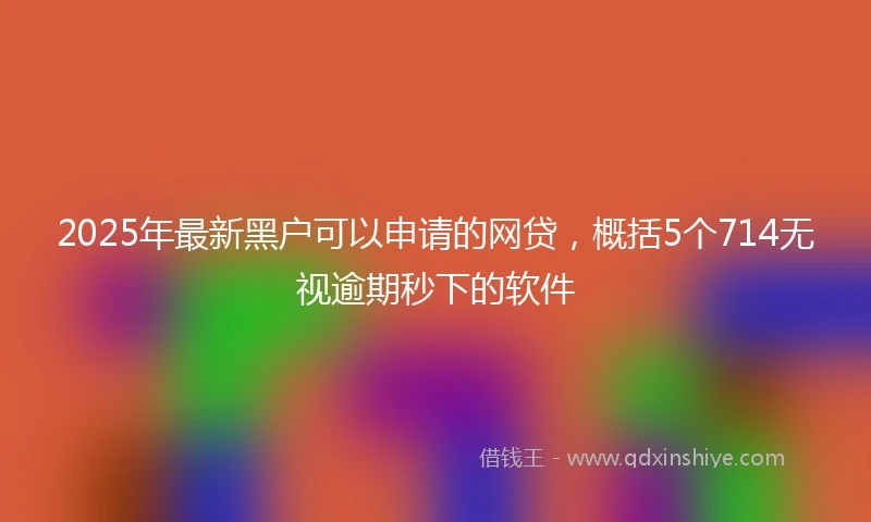 2025年最新黑户可以申请的网贷,概括5个714无视逾期秒下的软件