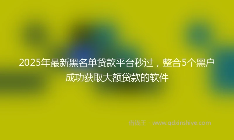 2025年最新黑名单贷款平台秒过，整合5个黑户成功获取大额贷款的软件