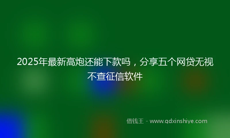 2025年最新高炮还能下款吗，分享五个网贷无视不查征信软件
