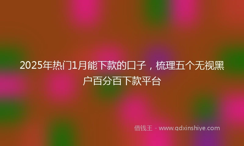 2025年热门1月能下款的口子，梳理五个无视黑户百分百下款平台