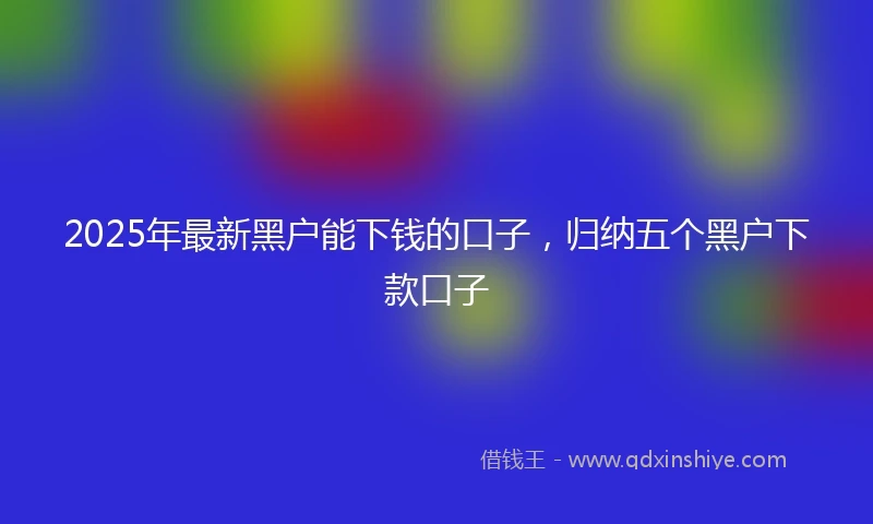 2025年最新黑户能下钱的口子，归纳五个黑户下款口子
