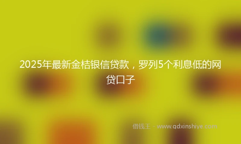 2025年最新金桔银信贷款，罗列5个利息低的网贷口子