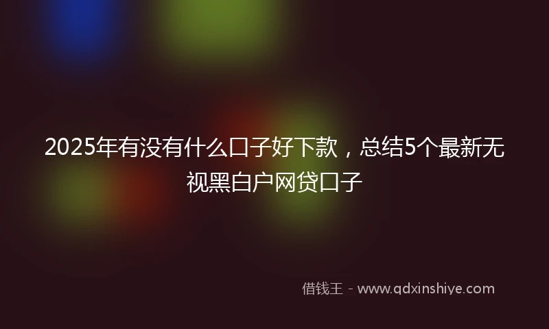 2025年有没有什么口子好下款，总结5个最新无视黑白户网贷口子