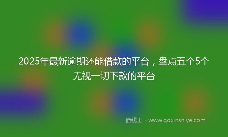 2025年最新逾期还能借款的平台，盘点五个5个无视一切下款的平台