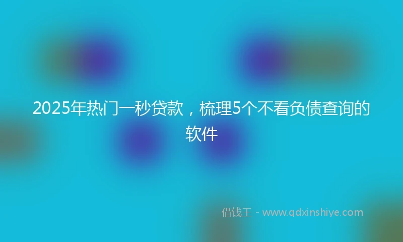 2025年热门一秒贷款，梳理5个不看负债查询的软件