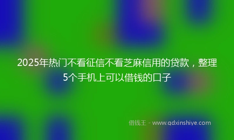 2025年热门不看征信不看芝麻信用的贷款,整理5个手机上可以借钱的口子
