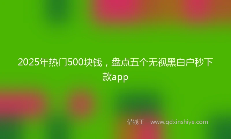 2025年热门500块钱，盘点五个无视黑白户秒下款app