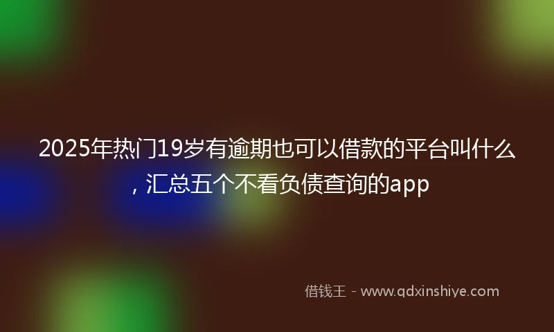 2025年热门19岁有逾期也可以借款的平台叫什么，汇总五个不看负债查询的app
