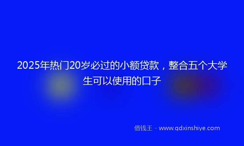 2025年热门20岁必过的小额贷款，整合五个大学生可以使用的口子