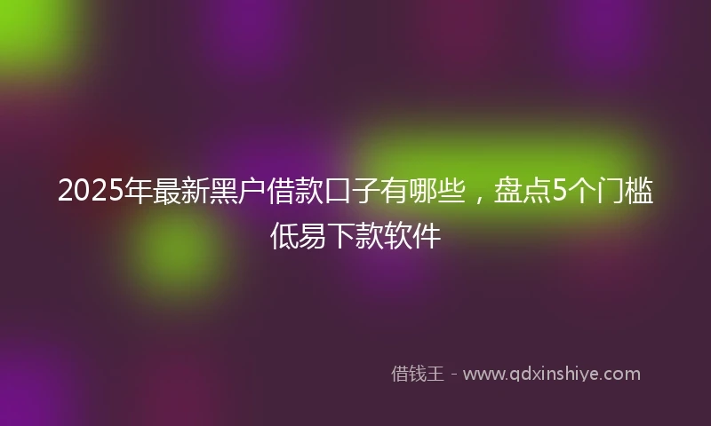 2025年最新黑户借款口子有哪些，盘点5个门槛低易下款软件