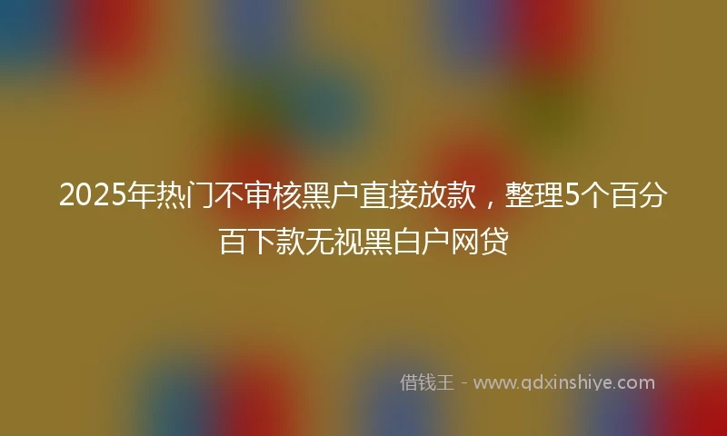 2025年热门不审核黑户直接放款，整理5个百分百下款无视黑白户网贷