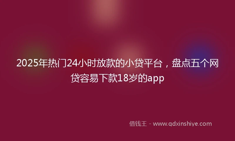 2025年热门24小时放款的小贷平台，盘点五个网贷容易下款18岁的app